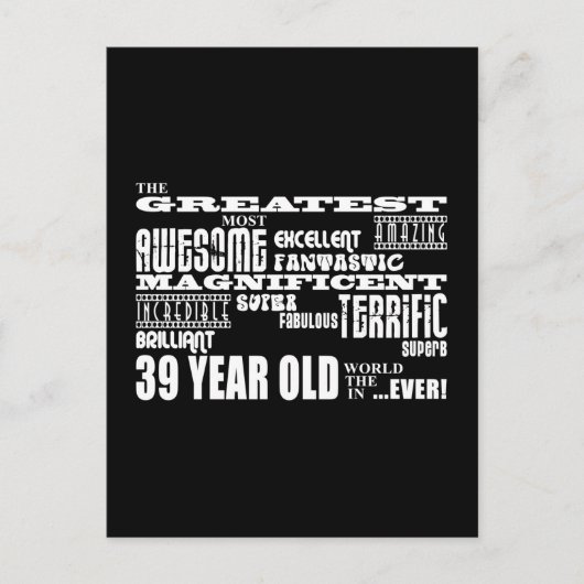 39. Geburtstagsparty Besten 39. Einladungspostkarte (Vorderseite)