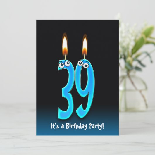 39. Geburtstagsparty Einladung (Stehend Vorderseite)