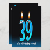 39. Geburtstagsparty Einladung (Vorne/Hinten)