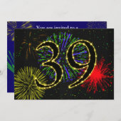 39. Geburtstagsparty Einladung (Vorne/Hinten)