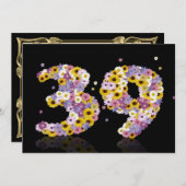 39. Geburtstagsparty mit Blumenbriefen Einladung (Vorne/Hinten)
