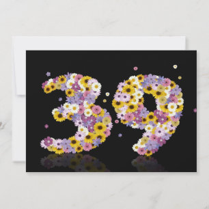 39. Geburtstagsparty mit Blumenbriefen Einladung