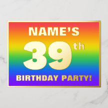 39. Geburtstagsparty: Spaß, farbenfrohe Regenbogen