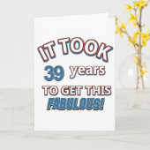 39. Jahr Geburtstagsdesigns Karte (Gelbe Blume)