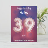 39 Jahre alte Happy Birthday Card (Stehend Vorderseite)