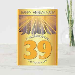 39 Jahre Nüchternheitsjubiläum Golden Ray 12-Sch Karte