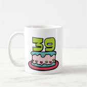 39 Jährig-Geburtstags-Kuchen Kaffeetasse (Links)