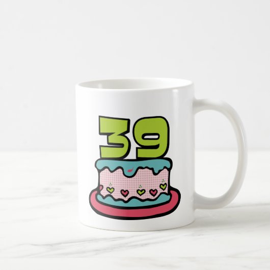 39 Jährig-Geburtstags-Kuchen Kaffeetasse (Rechts)