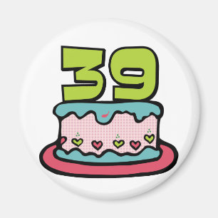 39 Jährig-Geburtstags-Kuchen Magnet