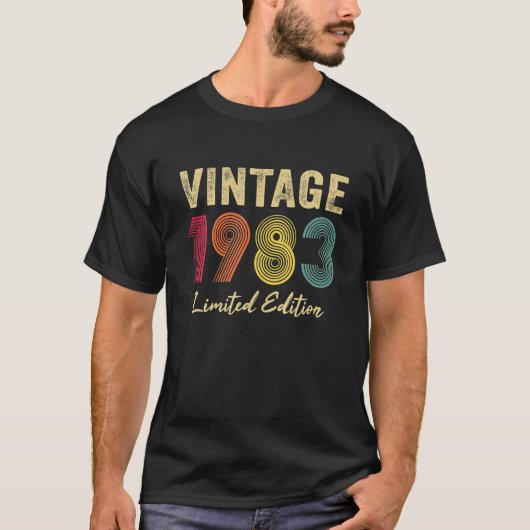39-jährige Geschenke Vintag 1983 limitierte Auflag T-Shirt (Vorderseite)