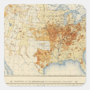 39 Jünger Christi, Episcopalians 1890 Quadratischer Aufkleber