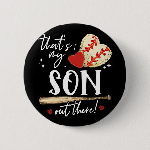 #39;s Mein Sohn da draußen Baseball Mama Mama Mütt Button