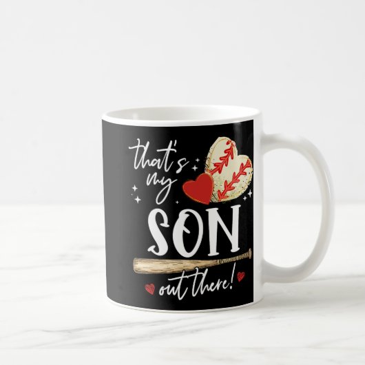 #39;s Mein Sohn da draußen Baseball Mama Mama Mütt Kaffeetasse (Rechts)