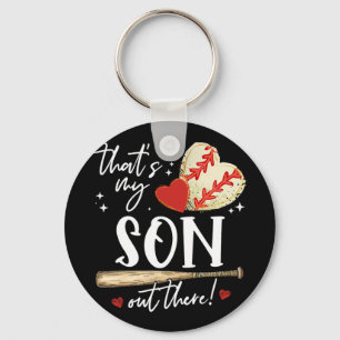 #39;s Mein Sohn da draußen Baseball Mama Mama Mütt Schlüsselanhänger