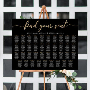 39 Tische finden Ihre Sitzkarte Poster
