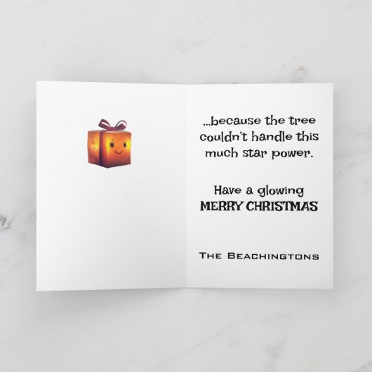 *~* 39 Whimsical Glow Funny Magical Christmas AP97 Dankeskarte (Innenseite)