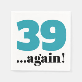 39 wieder aquamarin türkisblau Geburtstagsfeier Serviette