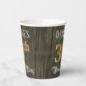 39th Birthday Party — Faux Gold & Faux Wood Looks Pappbecher (Links)