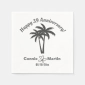 39th Wedding Anniversary Palm Trees Serviette (Vorderseite)