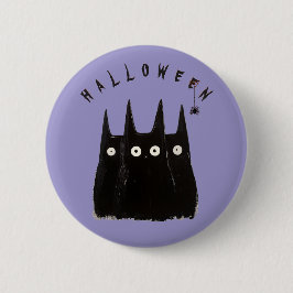 3 сats und Halloween, Personalized Button