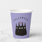 3 сats und Halloween, Personalized Pappbecher (Rückseite)