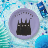 3 сats und Halloween, Personalized Pappteller (Party)