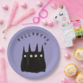 3 сats und Halloween, Personalized Pappteller (Party)