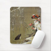 3. 雪 中 鴛 図, 若 冲 Mandarin Duck im Schnee, Jakuchū Mousepad (Mit Mouse)