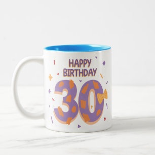 3-0 ist da! Alles Gute zum 30. Geburtstag der Tass Zweifarbige Tasse