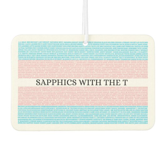 3.0 Sapphics mit dem T Car Air Freshener Autolufterfrischer (Vorderseite)