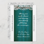 3.12x18 Empfang Card Aquamarin Wood Einladung (Vorne/Hinten)