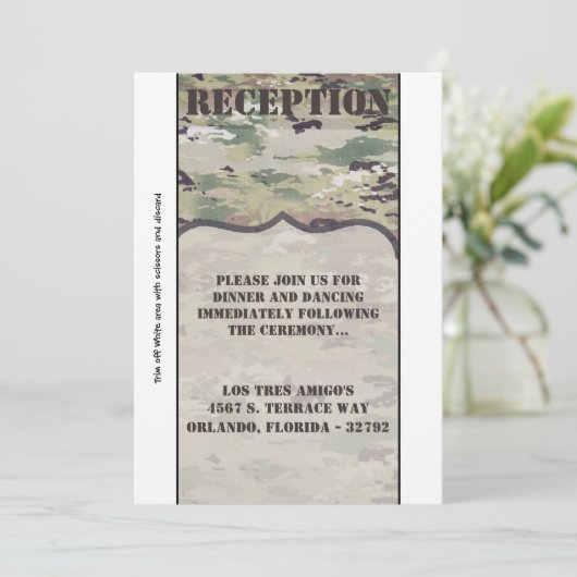 3.12x18 Empfang Card Army Air Force OCP Camouflage Einladung (Stehend Vorderseite)