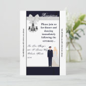 3.12x18 Empfang Card ARMY Uniform Blues Bride Einladung (Stehend Vorderseite)