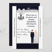 3.12x18 Empfang Card ARMY Uniform Blues Bride Einladung (Vorne/Hinten)