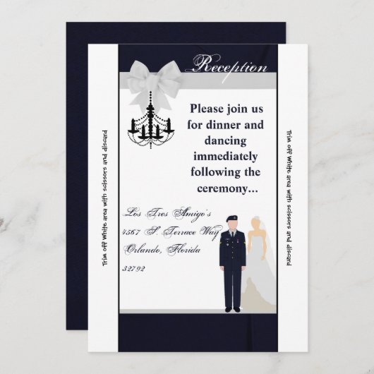 3.12x18 Empfang Card ARMY Uniform Blues Bride Einladung (Vorne/Hinten)