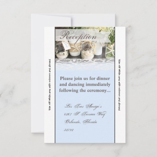 3.12x18 Empfang Card Beach Sea Mason Jars Ozean Einladung (Vorderseite)