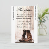 3.12x18 Empfang Card Bootet Land Rustikaler Wester Einladung (Stehend Vorderseite)