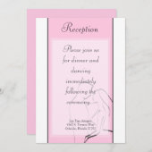 3.12x18 Empfang Card Bridge & Groom Pink Einladung (Vorne/Hinten)