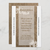 3. 12x18 Empfang Card Burlap Lace Monogram Country Einladung (Vorne/Hinten)