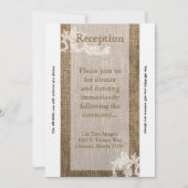 3. 12x18 Empfang Card Burlap Lace Monogram Country Einladung (Vorderseite)