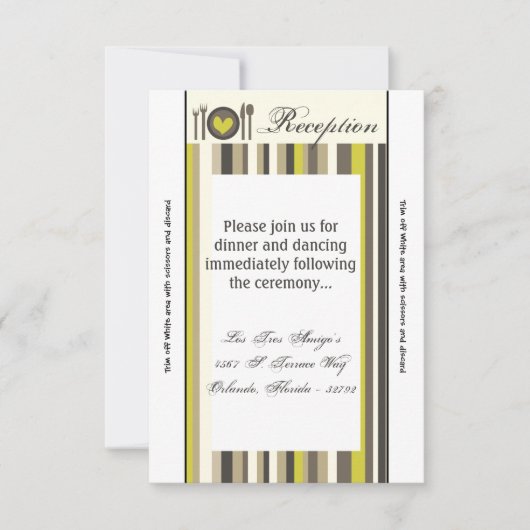 3.12x18 Empfang Card China Platine Silberware Plat Einladung (Vorderseite)