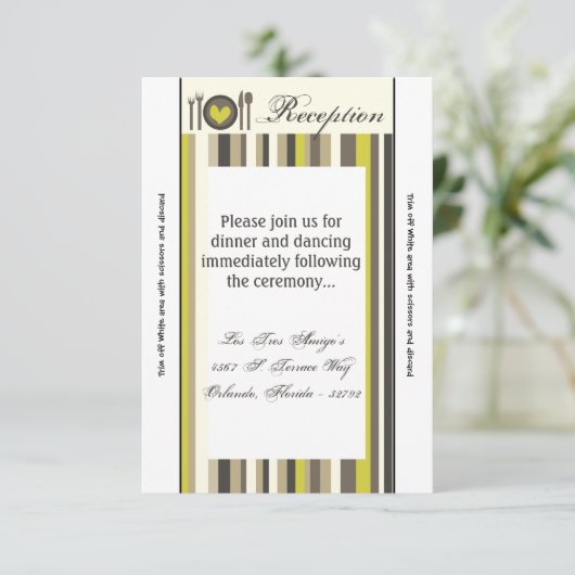 3.12x18 Empfang Card China Platine Silberware Plat Einladung (Stehend Vorderseite)