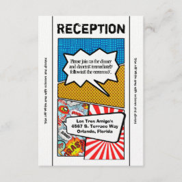 3.12x18 Empfang Card Comic Strip Book Pop Art Coup Einladung