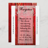 3.12x18 Empfang Card Country Lace Red Wash Wood Einladung (Vorne/Hinten)