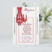 3.12x18 Empfang Card Crystal Chandelier Glitz Glam Einladung (Stehend Vorderseite)