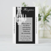 3.12x18 Empfang Card Crystal Chandelier Glitz Glam Einladung (Stehend Vorderseite)