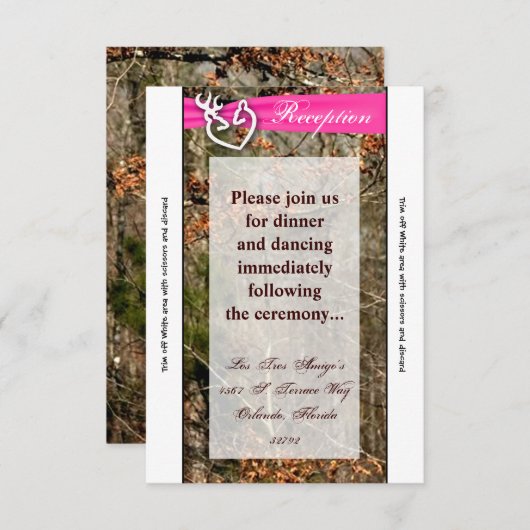 3.12x18 Empfang Card Deer Couple Dock Buck Camoufl Begleitkarte (Vorne/Hinten)