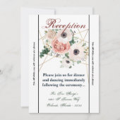 3.12x18 Empfang Card Geometric Garden Rose Anemone Einladung (Vorderseite)