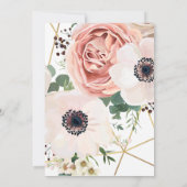 3.12x18 Empfang Card Geometric Garden Rose Anemone Einladung (Rückseite)
