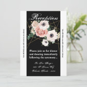 3.12x18 Empfang Card Geometric Garden Rose Black Einladung (Stehend Vorderseite)